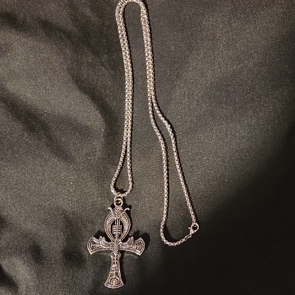 Silver Ankh Pendant Necklace